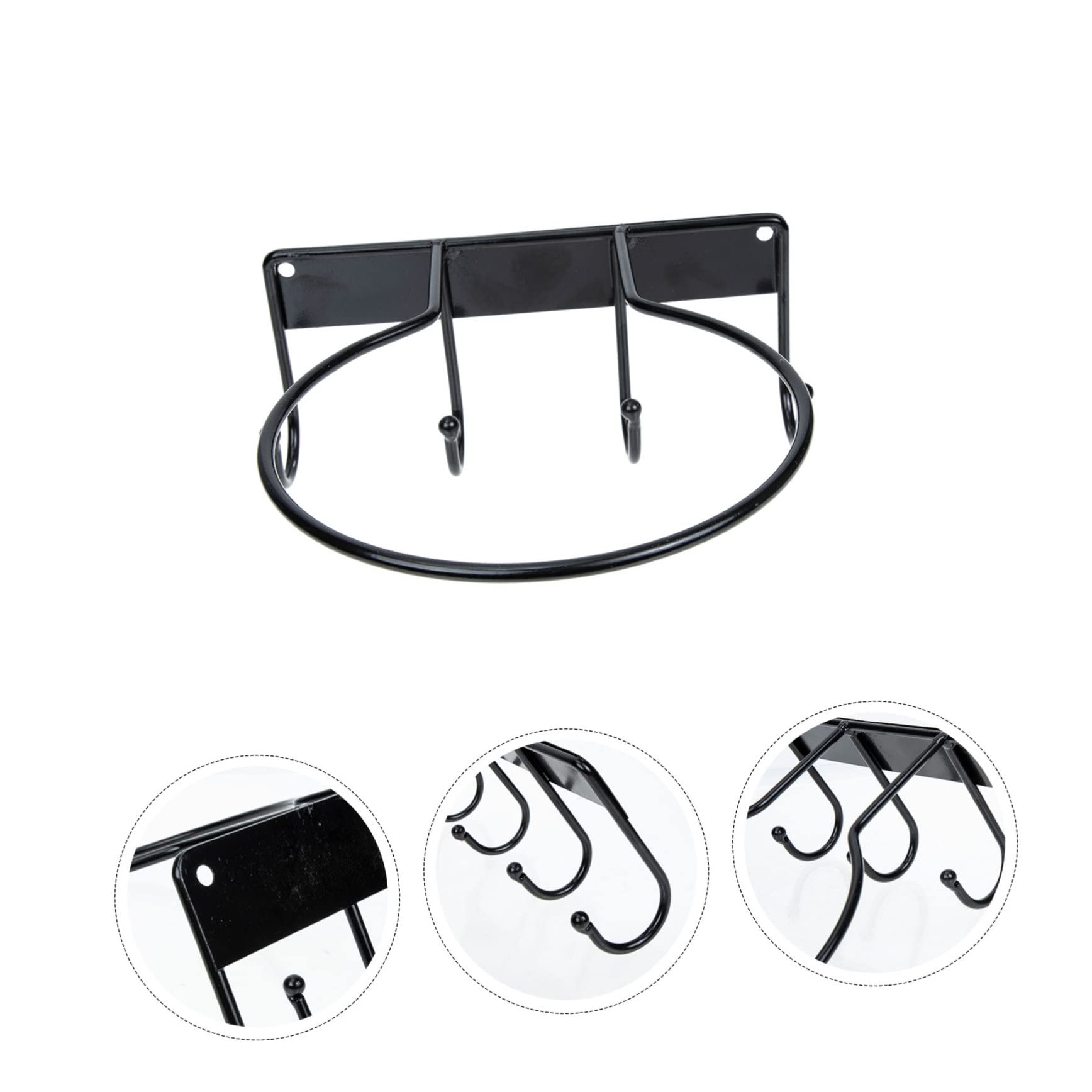 balacoo Iron Balls Holder Wall Mounted Basketball Rack Durable Football Display Case with Hooks for Sports Equipment Storage Easy Installation Sturdy Iron Design