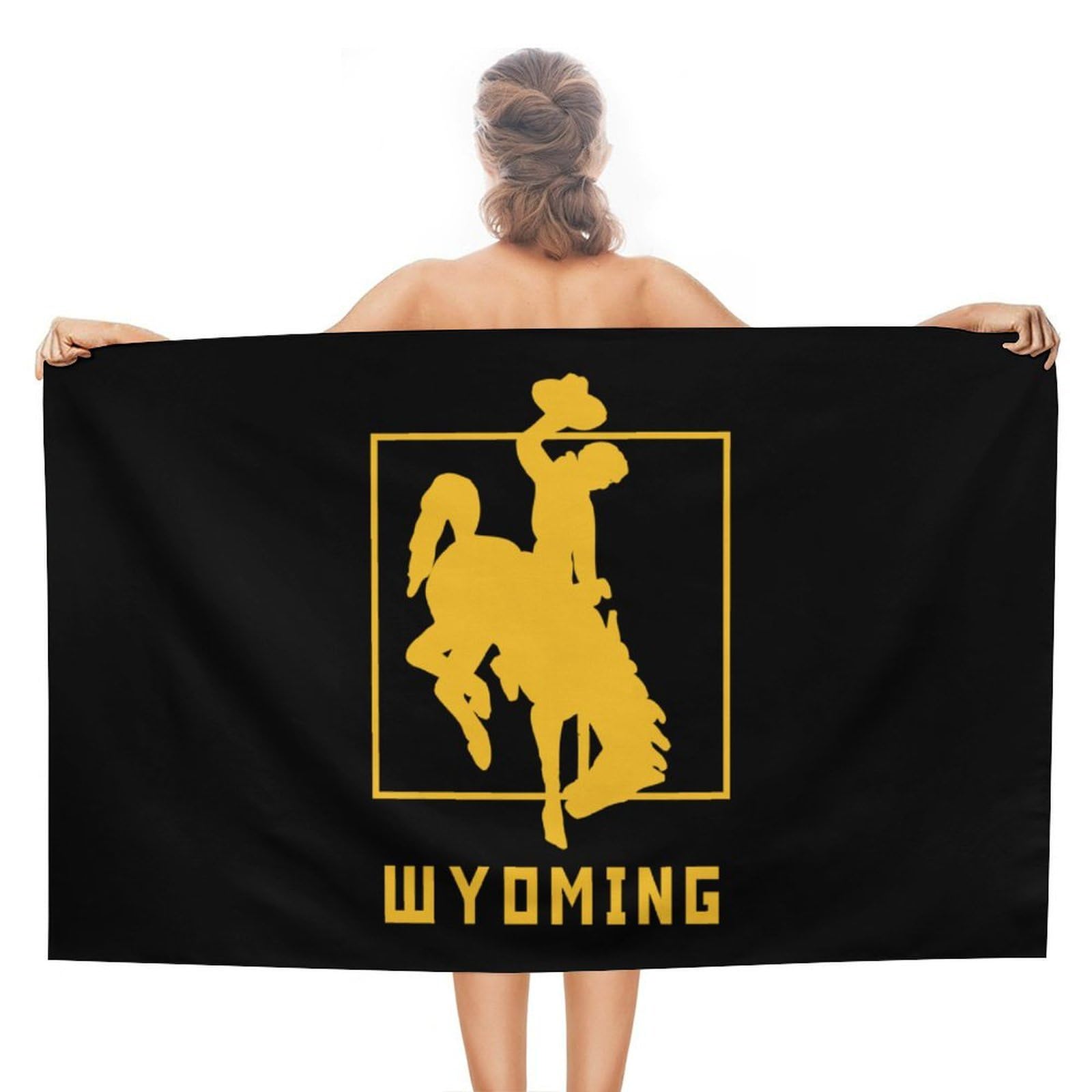 CGSBNGHA Wyoming Flag Beach Towels Soft Bathroom Bath Pool Swim Towels for Women Men
