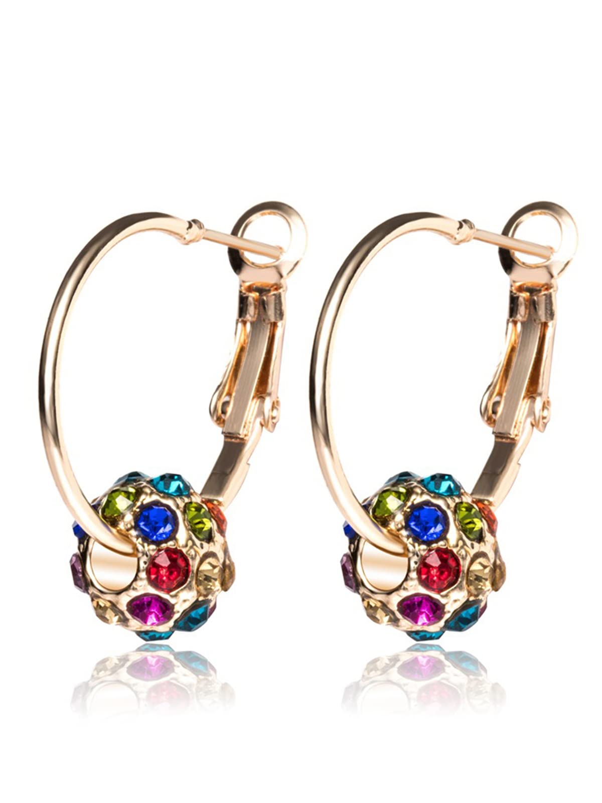 Scintillare By SukkhiGlittery Crystals from Swarovski Hoops Gold Plated Earring for Women and Girls