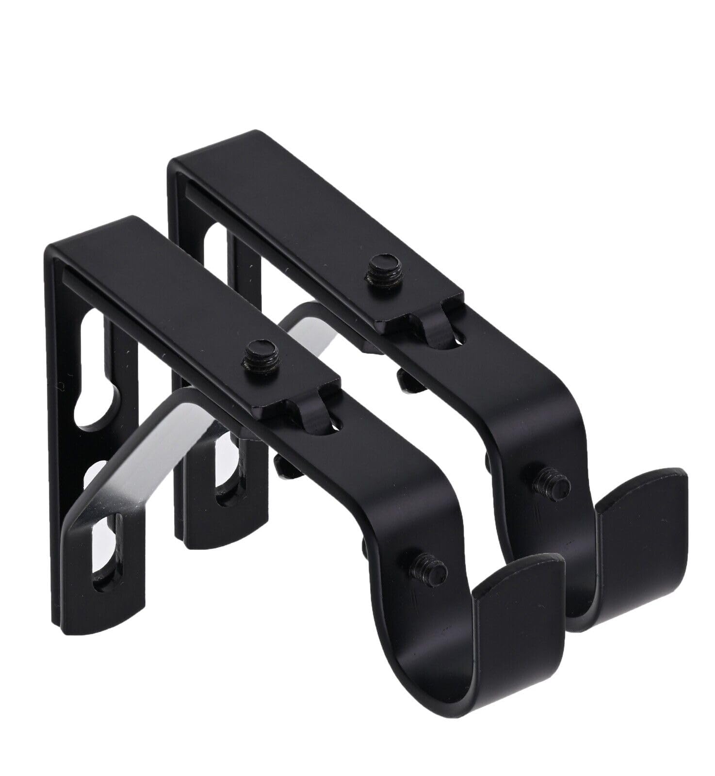 Lister Cartwright 19mm Curtain Pole Brackets with Adjustable Screws Metal Finish (Pack of 2) -Obsidian Black(Extendable Bracket)