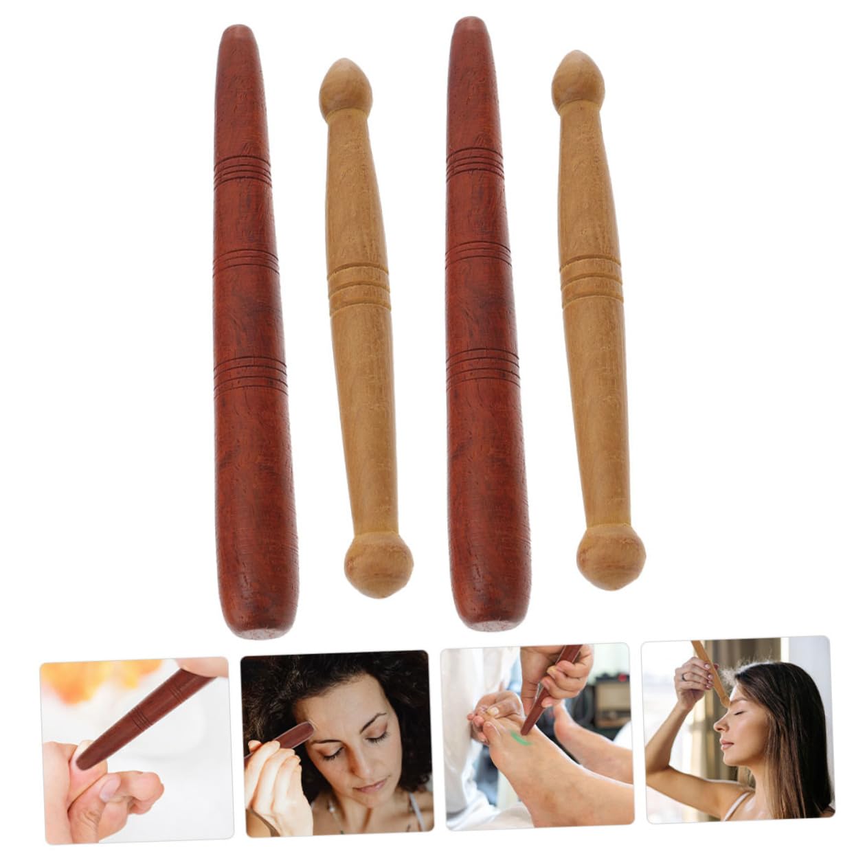 Ipetboom 20piezas Bastones De Madera Para Masaje De Reflexología Herramienta De Acupresión Para Pies Masaje Muscular Portátil y Ligera Para Relajación y Bienestar