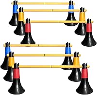 TNZMART Multifunctional Agility Hurdles Training Cones & Poles - Soccer Basketball Football Practice Gear