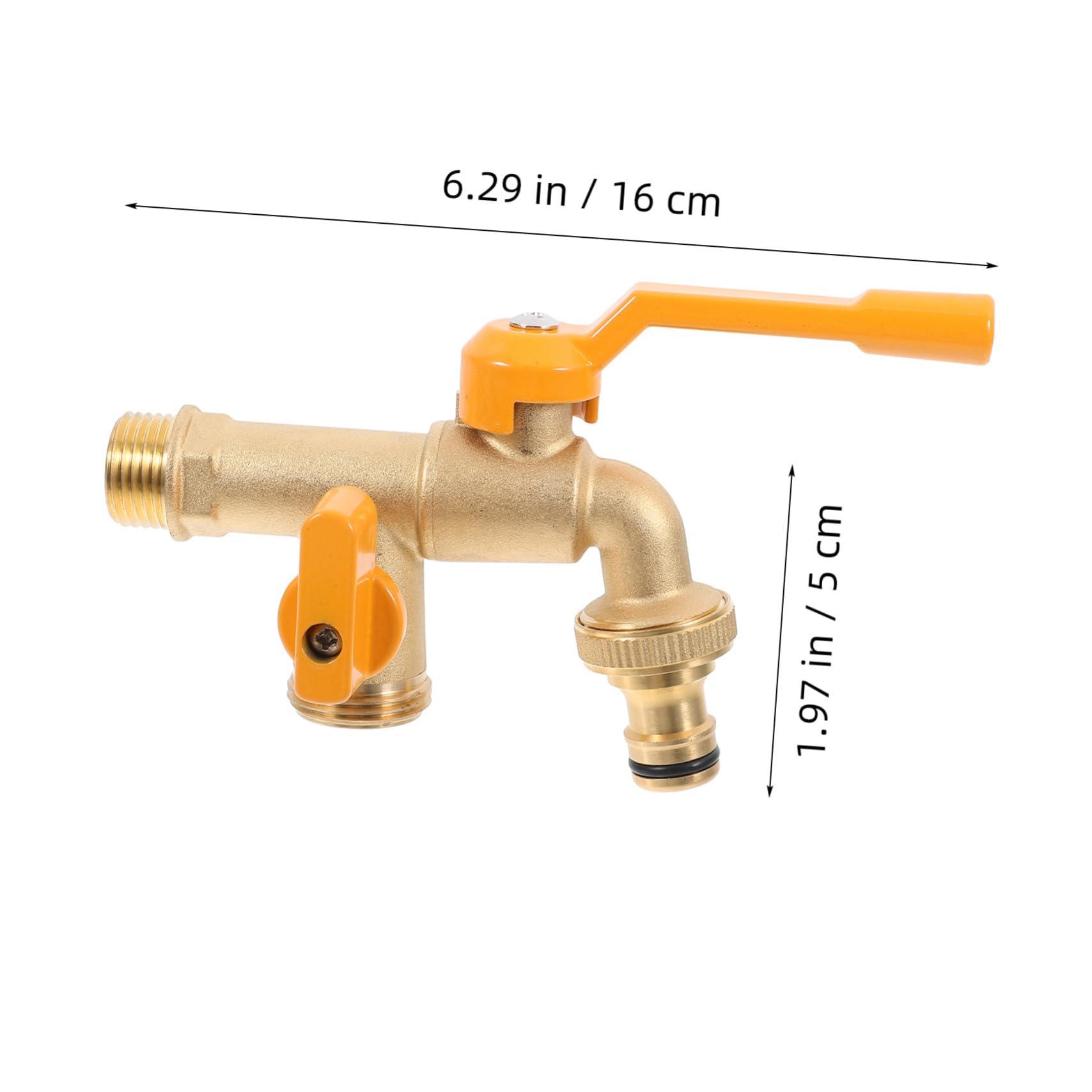 Rubinetto da Giardino in Ottone a Doppia Uscita 2 Vie con Design ad Alto Flusso e Facile Installazione per Uso Esterno e Fai da Te
