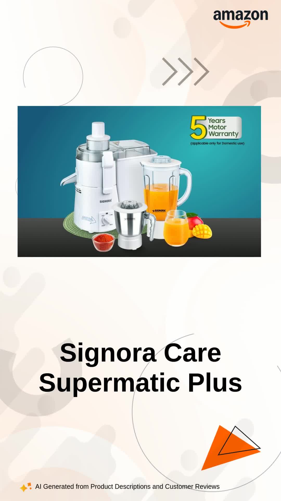 Buy Signora Care Supermatic Plus 945 Watts Juicer Mixer Grinder