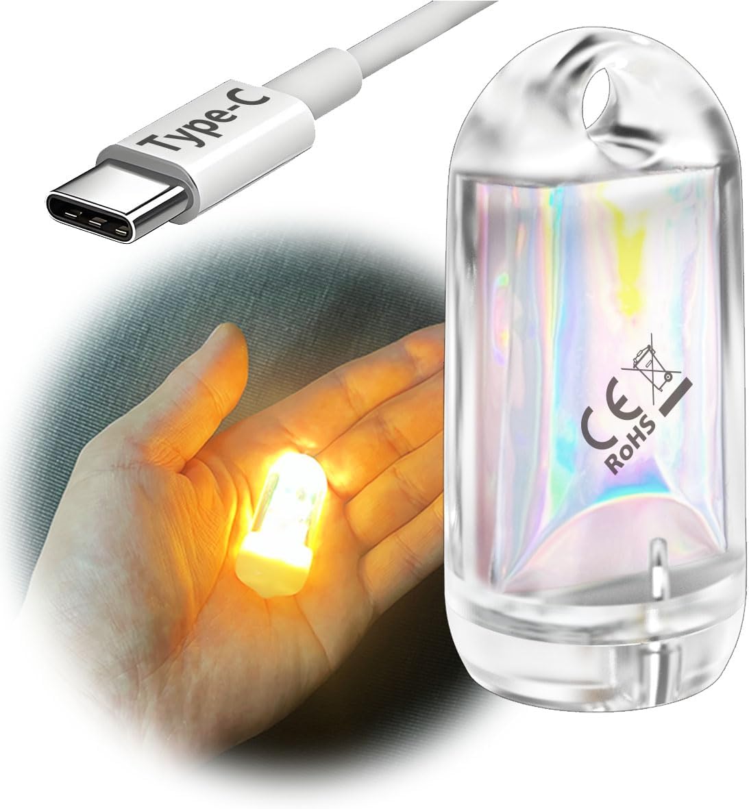 MINI LED Lantern Torch , Rechargeable Waterproof EDC Keychain Small LED Flashlight for Camping, Portable Magnetic Small Stick Lamp Torch Light (1PCS Warm White)