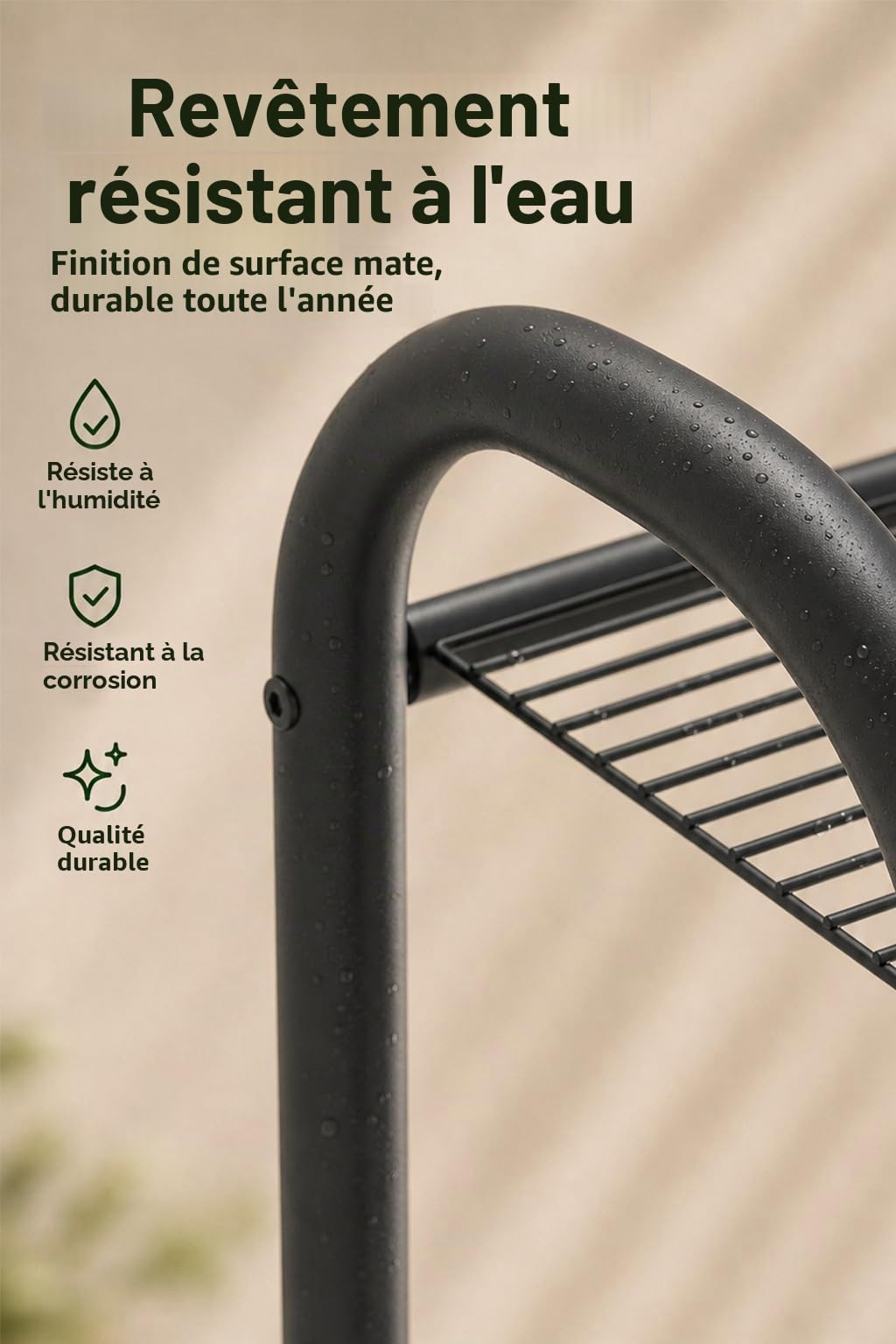 Support en métal pour plantes 5 niveaux 165 cm étagère verticale robuste avec pieds réglables