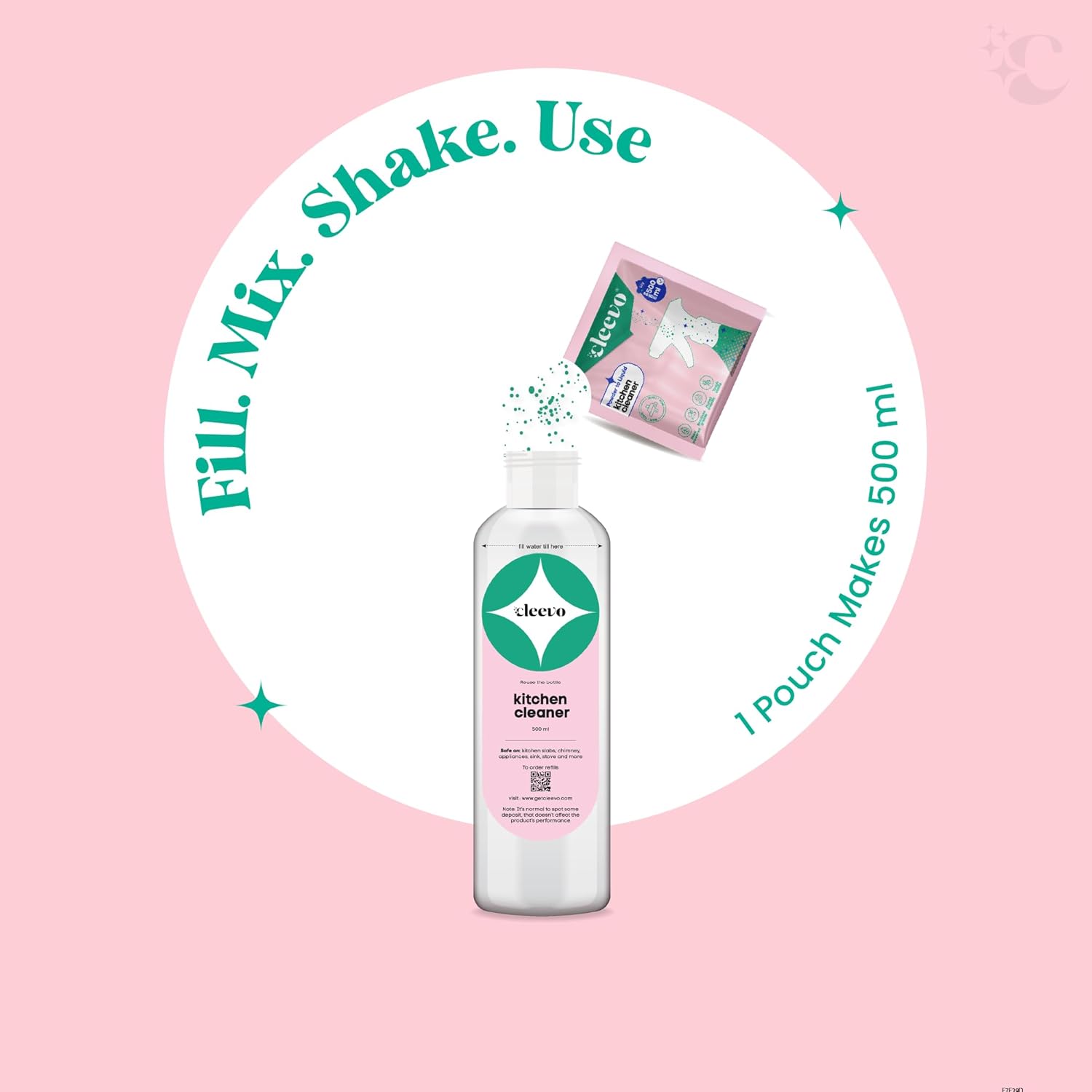 Cleevo Kitchen Cleaner Spray- 1L Refill Pack | Natural Plant-Based Kitchen Cleaning Spray for Tough Stains, Gas Stove, Countertop, Chimney | Grease & Grime Remover | All-in-One Kitchen Surface Cleaner Cleevo Kitchen Cleaner Spray- 1L Refill Pack | Natural Plant-Based Kitchen Cleaning Spray for Tough Stains, Gas Stove, Countertop, Chimney | Grease & Grime Remover | All-in-One Kitchen Surface Cleaner