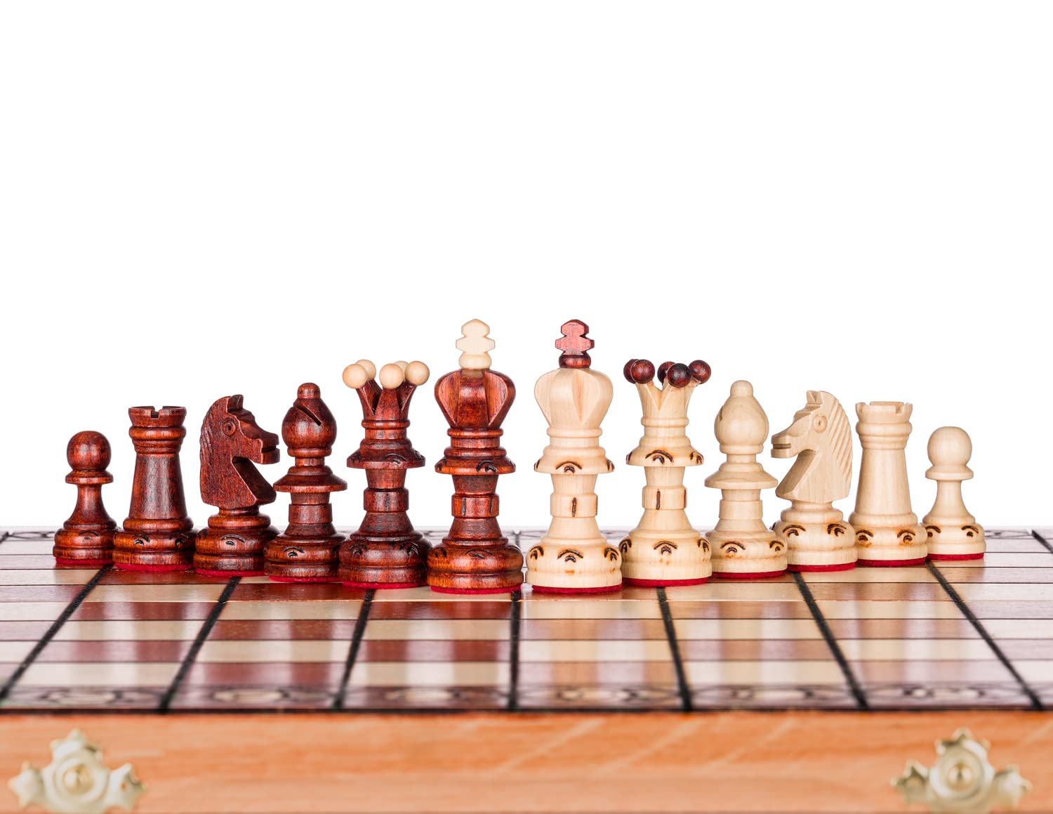 Juego de ajedrez de madera, artesanal, con tablero de madera y piezas de ajedrez artesanales (36 cm), AMB