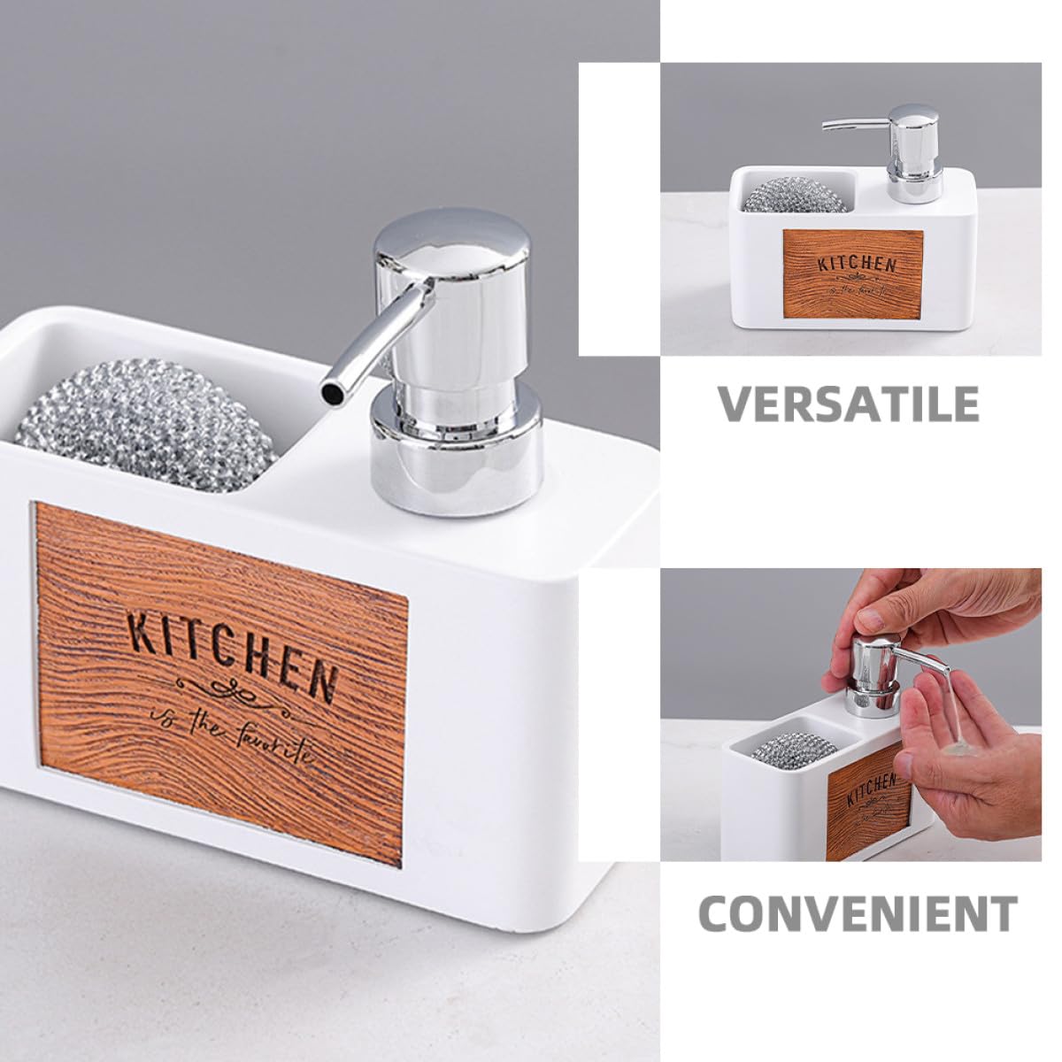 Dispensador de Loción para Manos y Lavavajillas en Cocina y Baño, Material Resina y Abs, Diseño Elegante y Mantenimiento Fácil