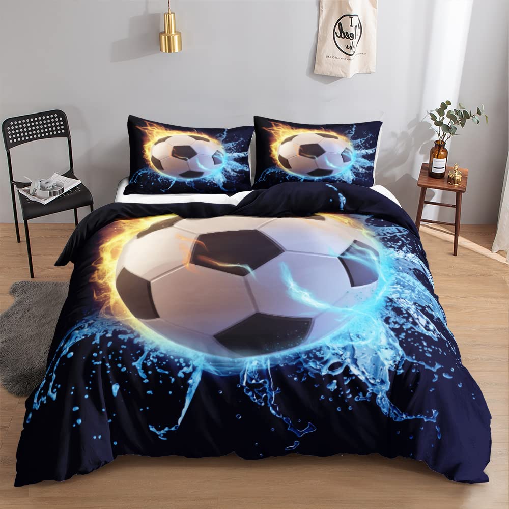 MDKLXIDF Tweepersoons dekbedovertrekset voetbal dekbedovertrek MDKLXIDF Tweepersoons dekbedovertrekset voetbal dekbedovertrek