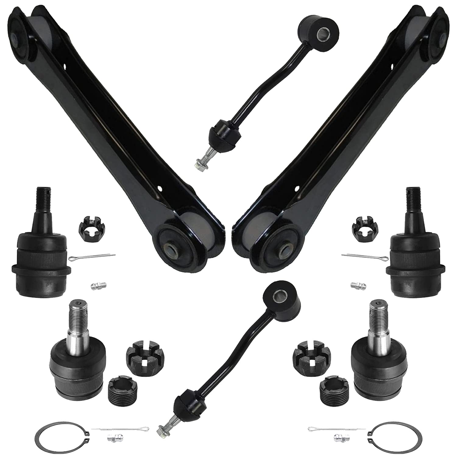 Detroit Axle - 8pc Front End Control Arms Kit for 97-06 Jeep Wrangler TJ, 2
