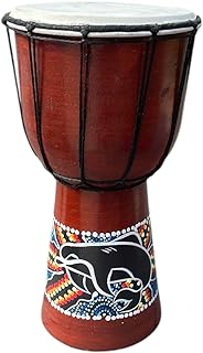 JIVE Djembe Drum – 12" African Bongo Congo Hand Drum - Solid Wood Percussion Instrument with Natural Goat Skin Head – Professional Sound – Not Made in China(12" High - Painted)