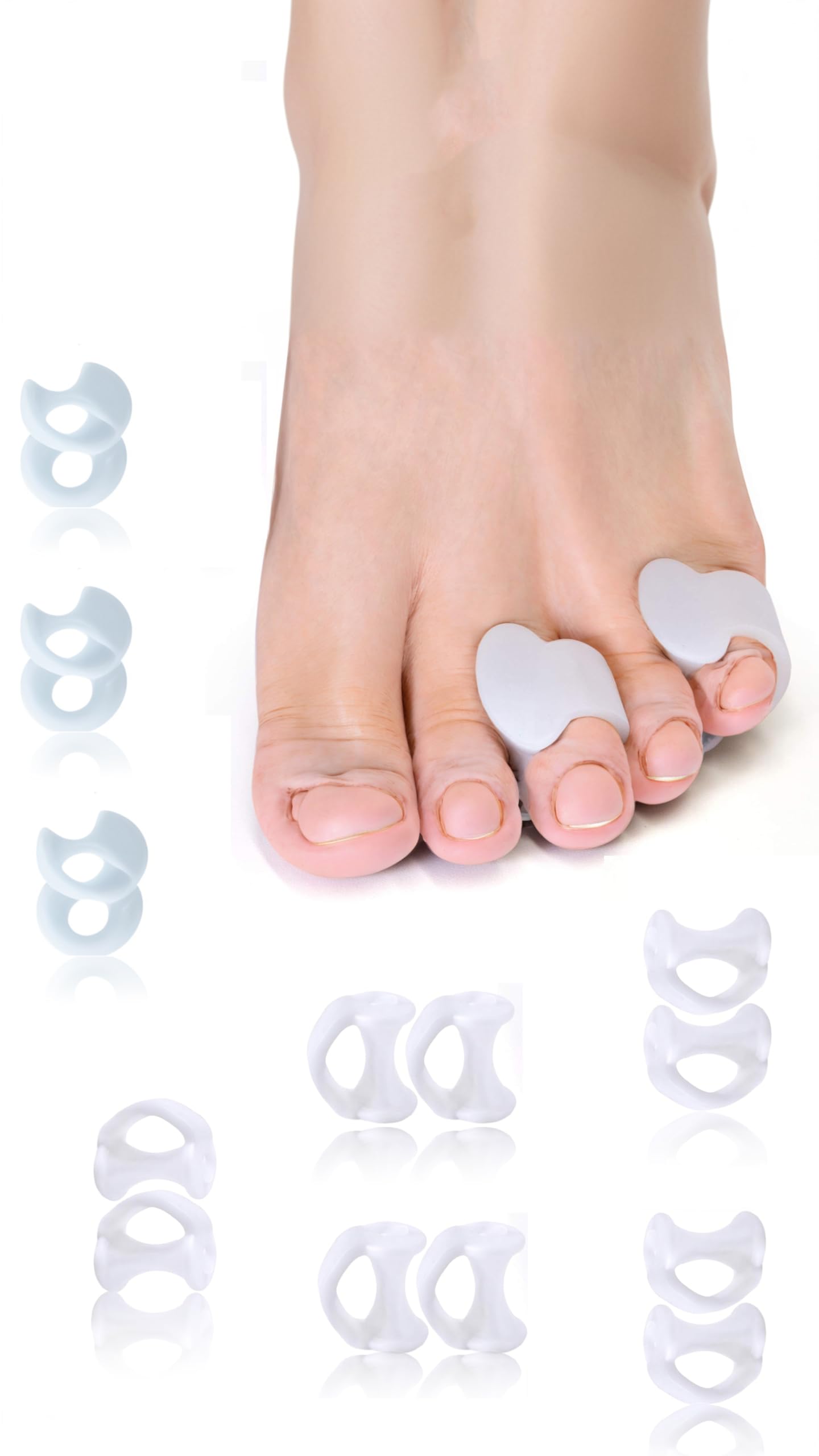 Sweet seven Gel Toe Separator Pack - Prevent Rubbing & Relieve Pressure - Little Toe Spacers (8 Pcs)