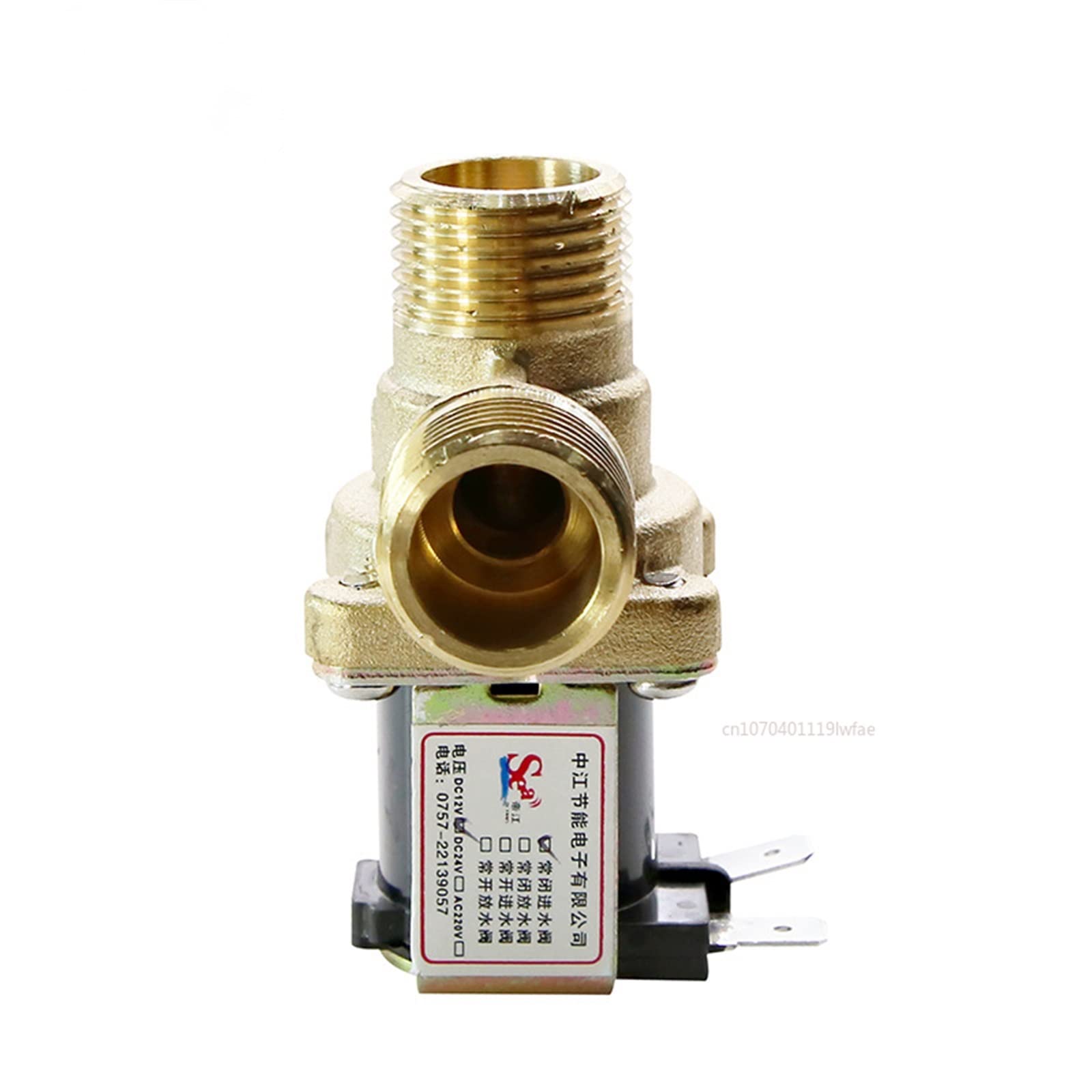 1 szt. DC 12V 24V AC 220V G1/2 "Mosiądz Elektryczny zawór elektromagnetyczny do słonecznego podgrzewacza wody 1/2 '' Przełącznik wlotu wody normalnie zamknięty (220V)
