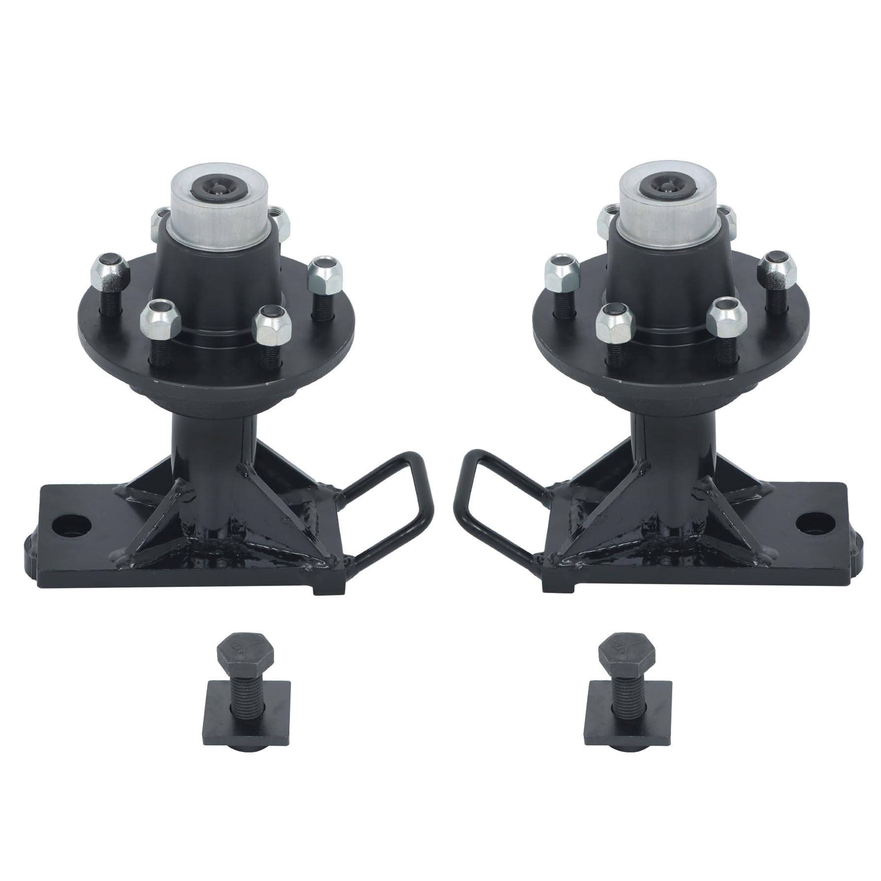 GXYWADY 2 Pcs 6 x 5.5 Lug Shipping Container Wheels and Bolt-On Spindle Kit with Handle