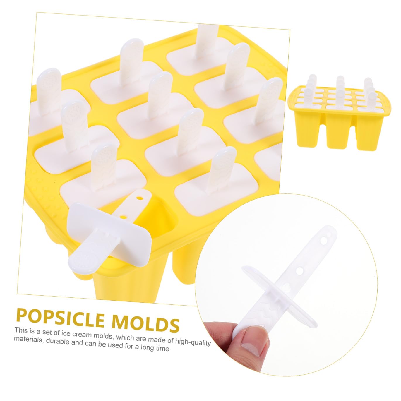 COLLBATH Moules à Glaçons en Silicone, 12 Cavités, Moule Soi-même pour Fruits et Pâte, pour L’été, 1 Set