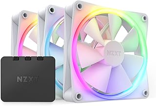NZXT F120 RGB Fans - RF-R12TF-W1 - Advanced RGB Lighting Customization - Whisper Quiet Cooling - Triple (RGB Fan & Controller Included) - 120mm Fan - White