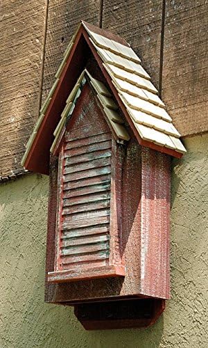 Heartwood Victorian Bat House, Red | Dual-Chamber Outdoor Bat Box Holds up to 100 Bats