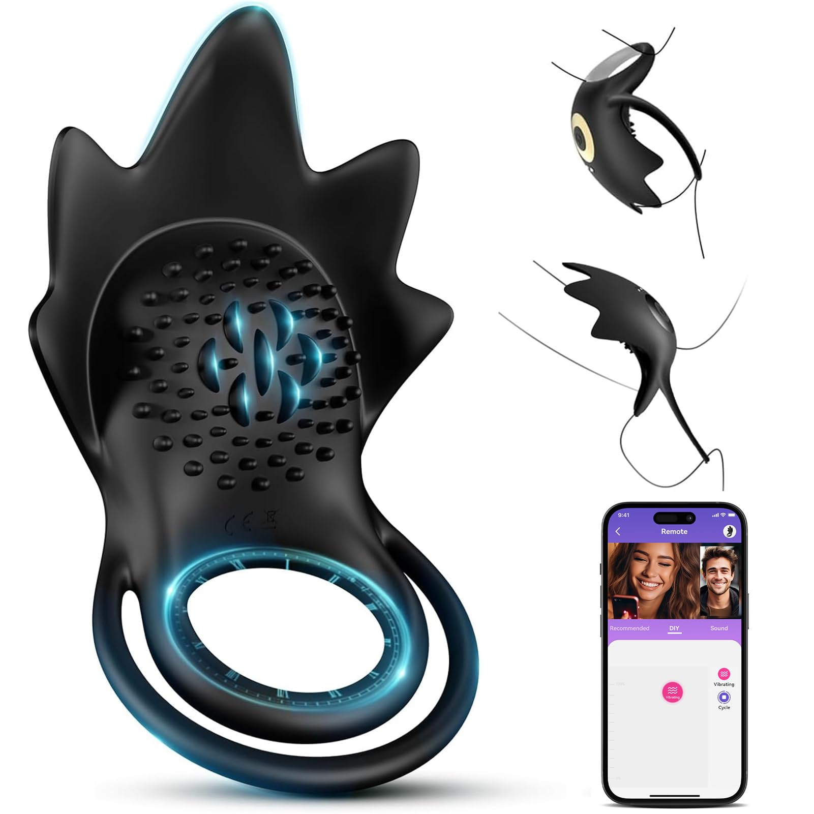 Vibrating Cock Ring Sex Toys for Men -Penis Ring Vibrator with 10 Vibrations, Adult Male Sex Toy for Couple Vibrators, Double Penis Vibrators Dildo, Couples Mens Male Adult Sex Toys & Games