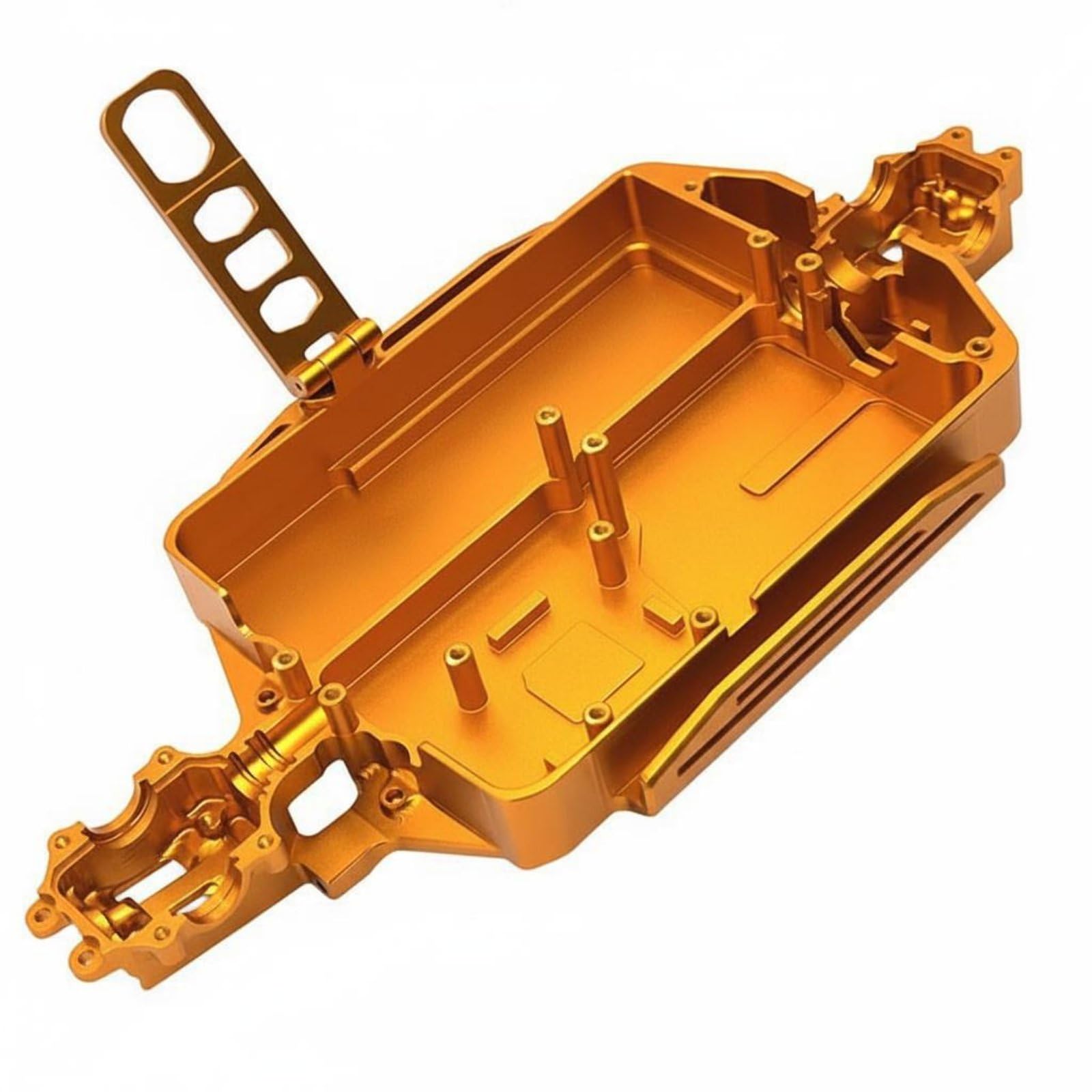 Chasis para Coche RC Bastidor Placa Inferior Base de Montaje de Metal Resistente al Desgaste con Mecanizado Preciso Mejora la Alineación de, Dorado