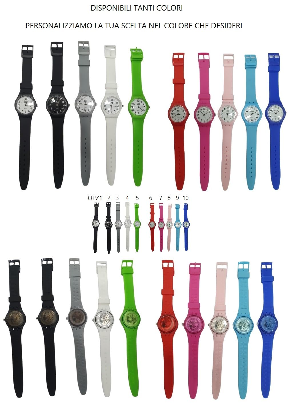 OROLOGIO BIANCO QUADRANTE 35mm lungo 23,5 cm PER DETENUTO, UNISEX DIETRO TRASPARENTE IDONEO CARCERE AMMESSO PENITENZIARIO