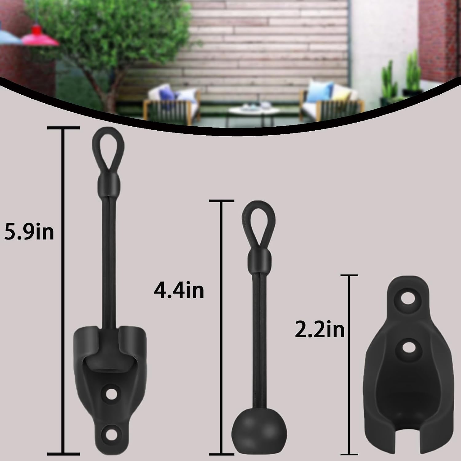 Coolaroo Outdoor Roller Shade Replacement Parts Universal Blind Brackets & End Caps for Shade Mounting Hardware Kit（2set，Black）