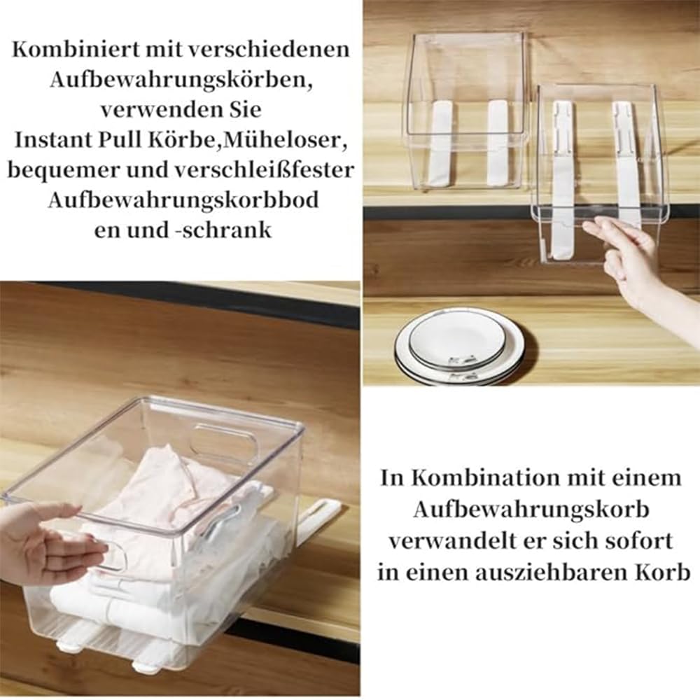 Lot De 4 Glissières De Tiroir Auto-adhésives Pour Armoire, Tiroir