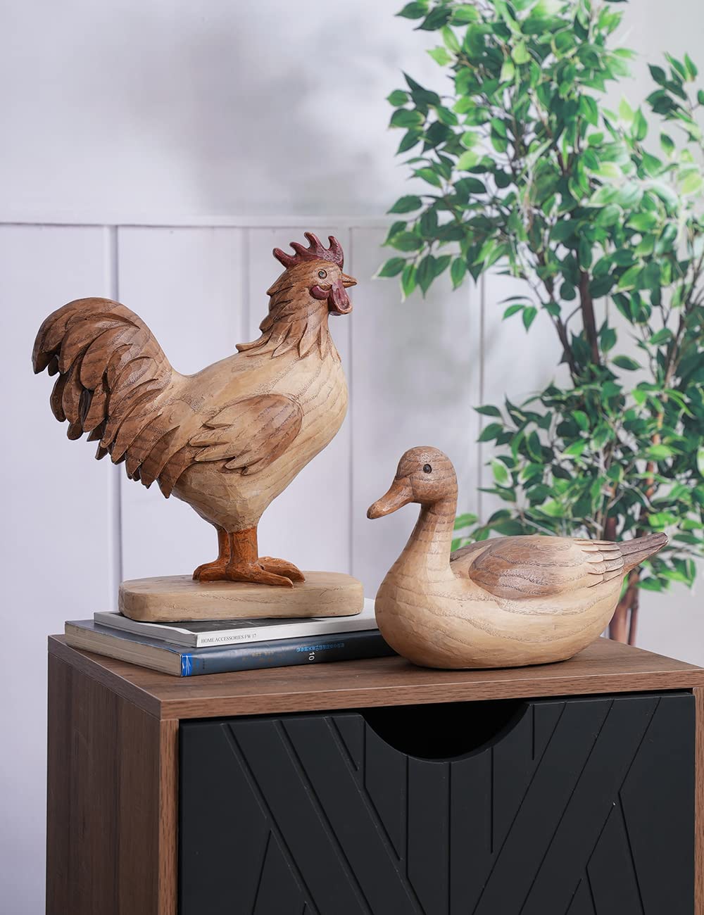 HAUCOZE Scultura Anatra Statua Moderna Decorazione Arte Animale Figurina Regalo per Famiglia Amici Amanti Resina 28cm