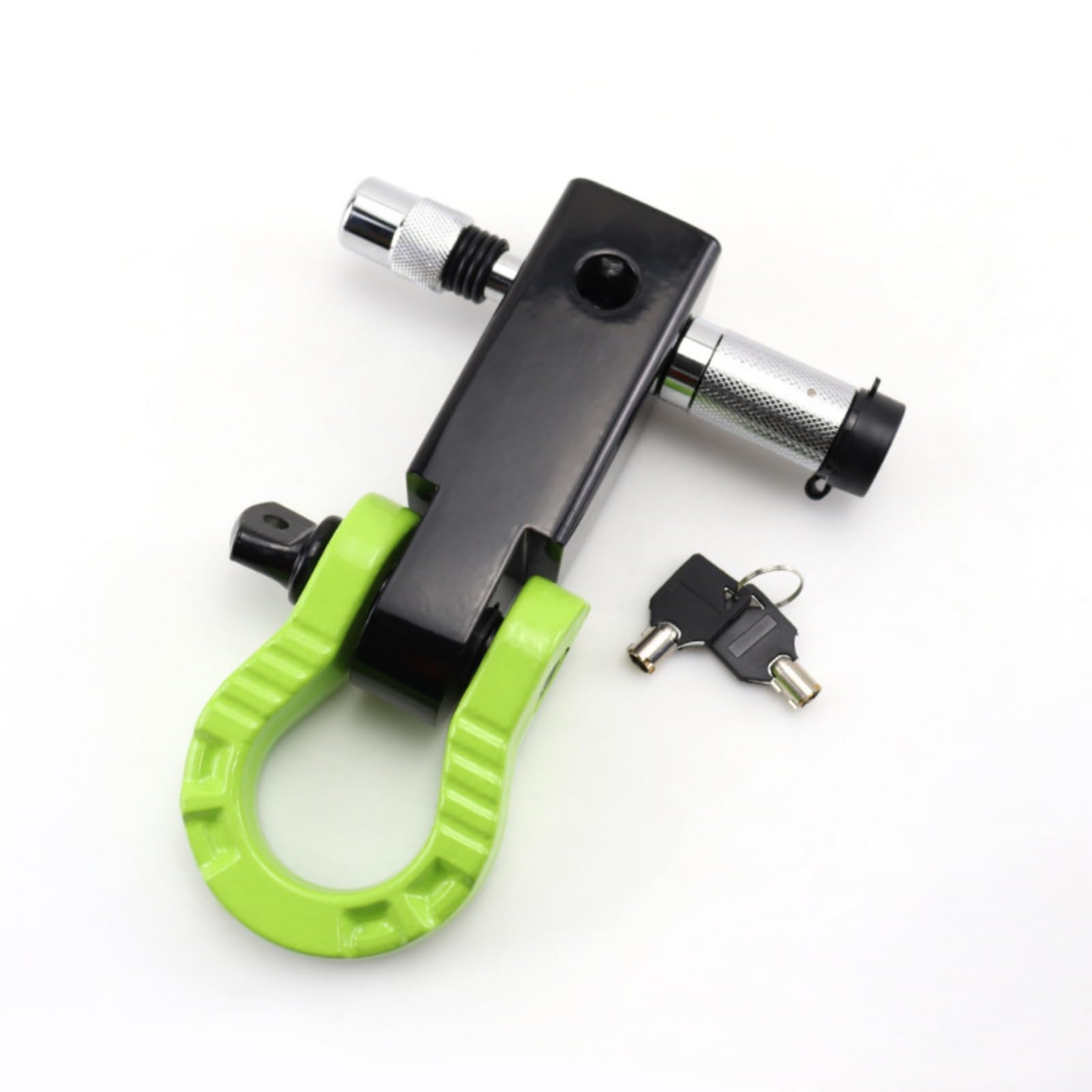 Antivol D'attelage avec Clés Robuste Antivol Remorque avec Clé Soli Verrou Remorque Anneau pour Stationnement, Remorquage , Blk Arm - 8T Grn