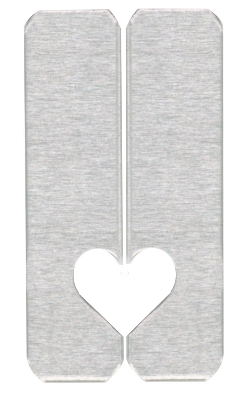 RMP Stamping Blanks, 1/2 Inch x 2 Inch Rectangle with Right Side of Half Heart Cutout, Aluminum 0.063 Inch (14 Ga.) - 50 Pack