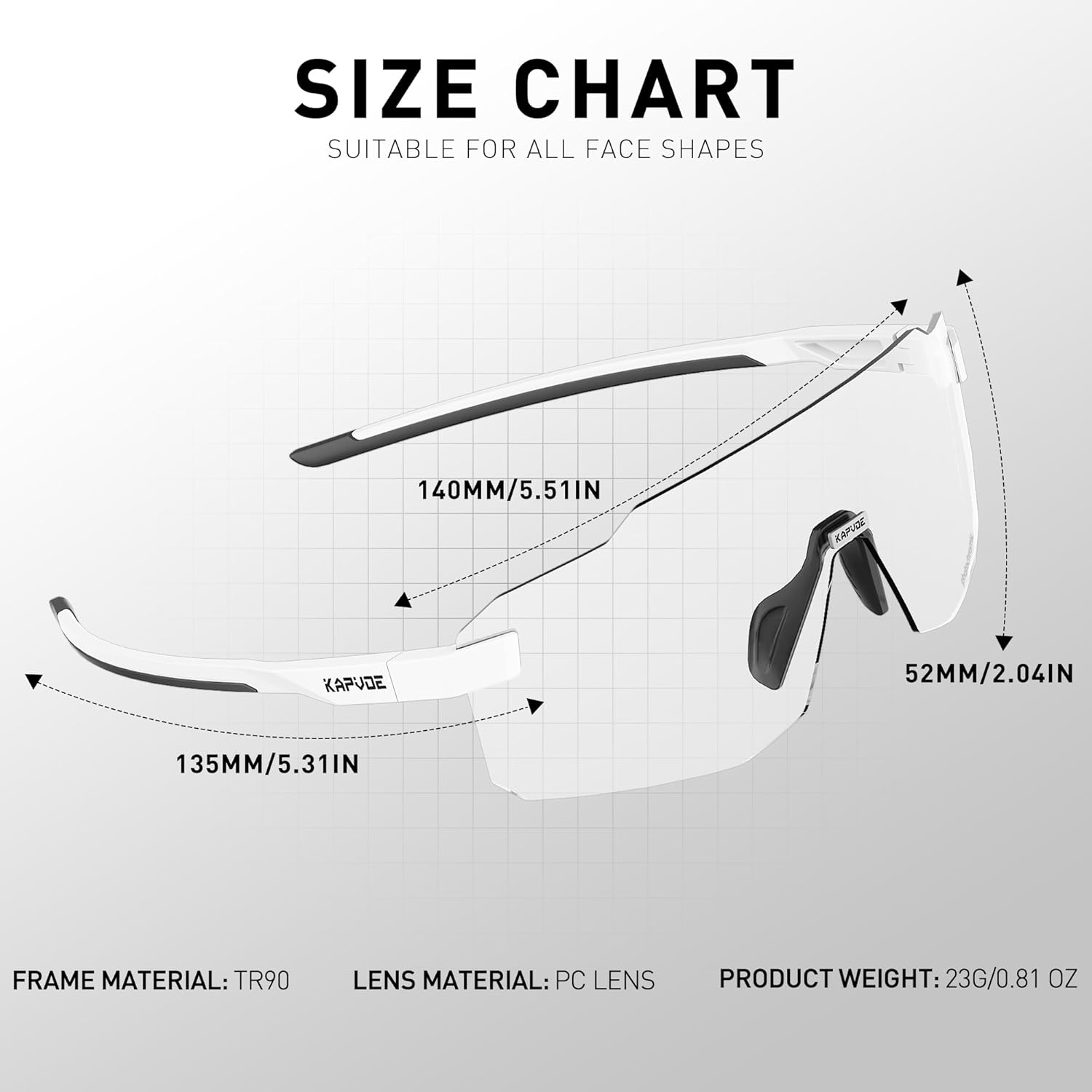 KAPVOE Photochromic Cycling Glasses for Men Women Sport Sunglasses UV Protection Driving Mountain Running MTB Frameless K341 - Image 5