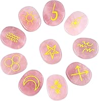 Vista 16 de Rockcloud Juego de runas de brujas de cristal curativo Lapislázuli, símbolo gitano, piedras de chakra, piedra de palma, equilibrio de reiki, 10