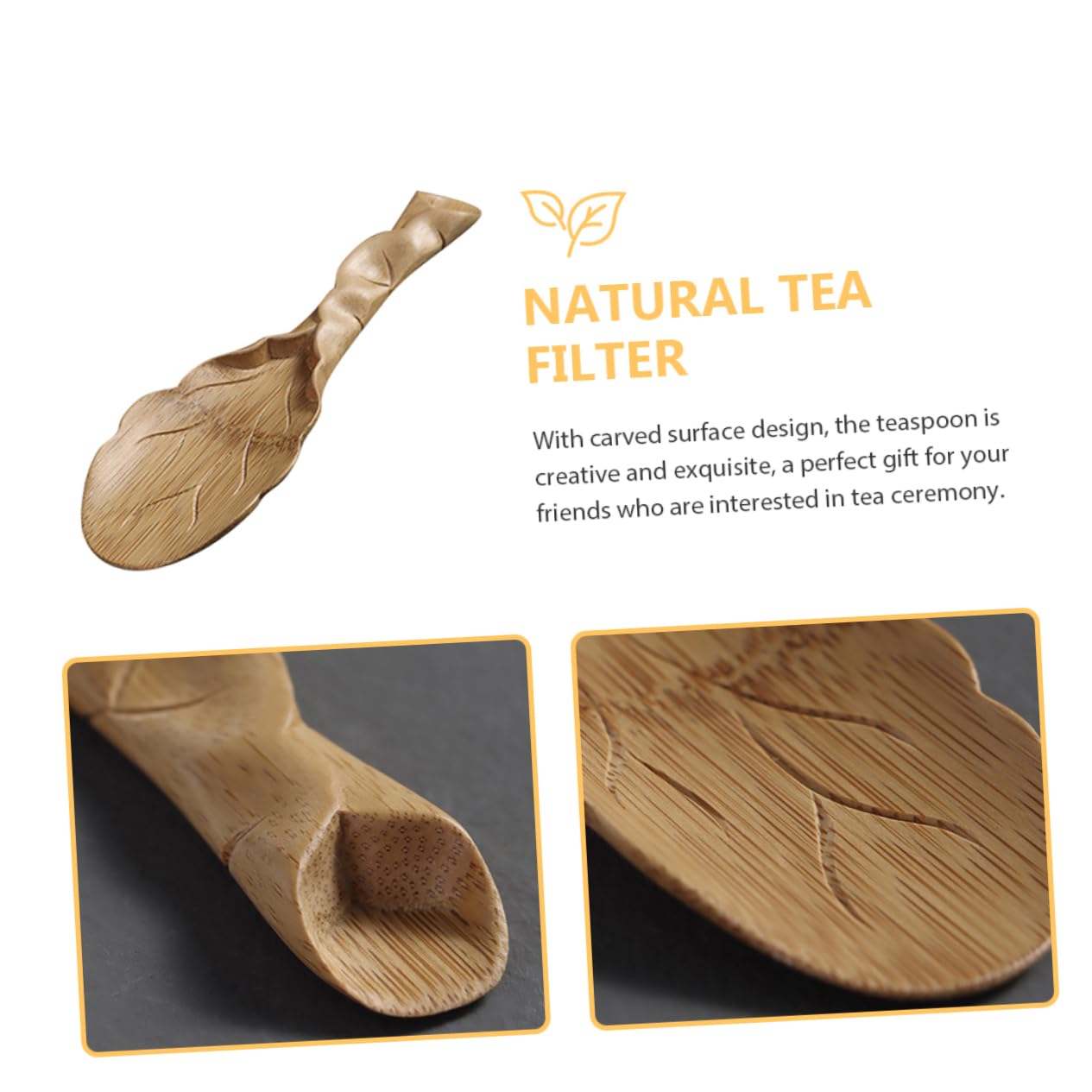 OKUMEYR Bamboo Teaspoon for Loose Leaf Tea Kung Fu Tea Scoop Teaware Accessories