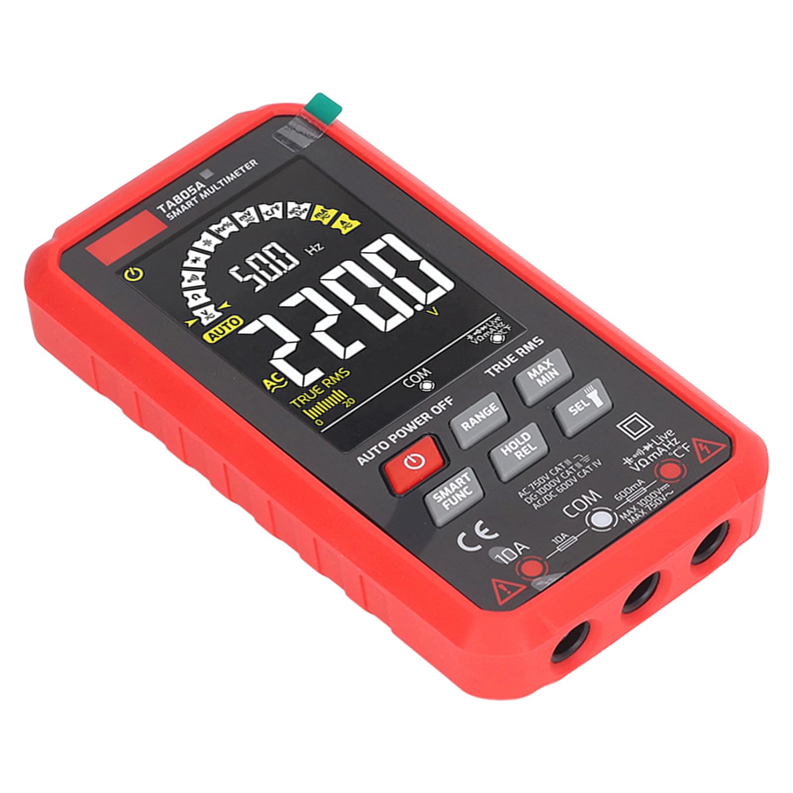 Multimetro Digitale Tester Automatico di Resistenza Tensione Corrente Ad Alta Precisione per Elettricisti Materiale ABS Rosso