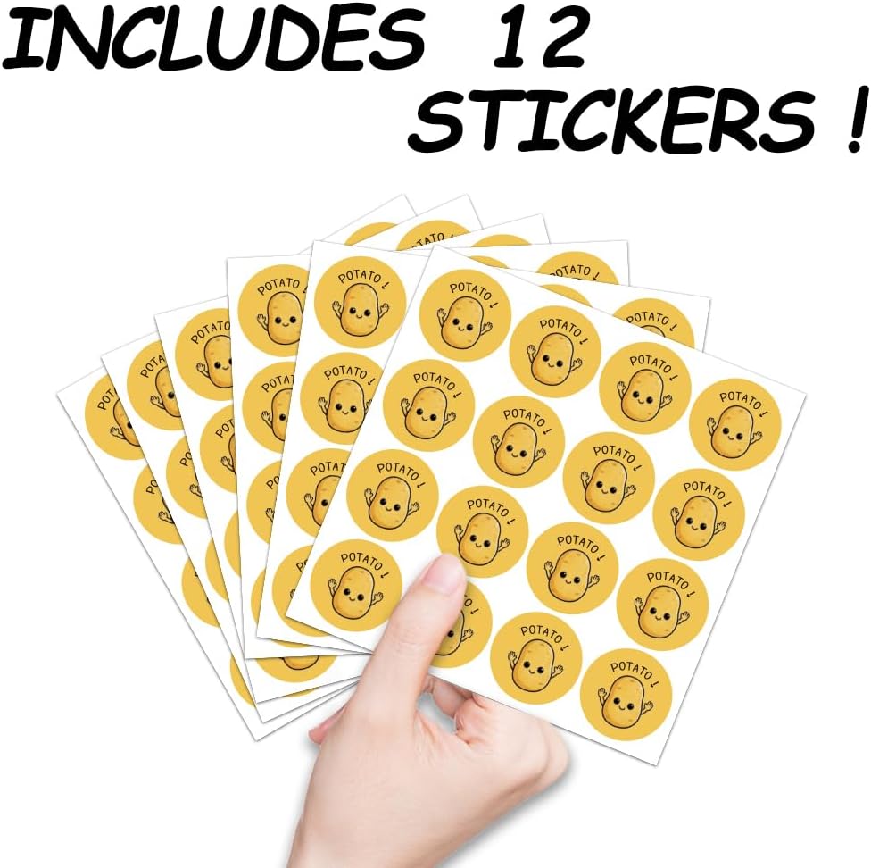 AHANDMAKER 192Pcs Cute Potato Sticker Creative Planner Stickers Funny Cartoon Potato Faces Waterproof Sticker Decals for Laptop Scrapbook Journal Skateboard Gift Sealing Bag Seal Party Favors image 3