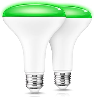LOHAS Green Flood Light Bulbs, Christmas LED BR30 Pure Green Flood Light Indoor 65W Equivalent, 11 Watt Colored Outdoor Porch Light E26 Base for New Year Home Lighting Holiday Party Decoration, 2 Pack