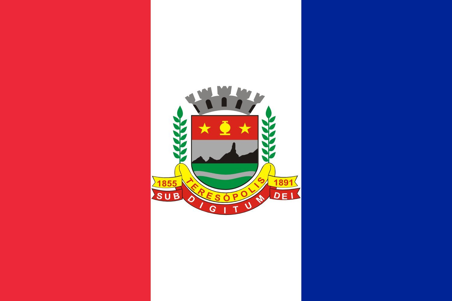 Drapeau Teresopolis grand format emblème de Rio de Janeiro tissu résistant