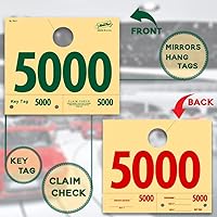 Vista 5 de 1000 números de envío de servicio automotriz Etiquetas colgantes de espejo numeradas 5000-5999 RL78 Estilo Rojo Verde Números de envío de servicio