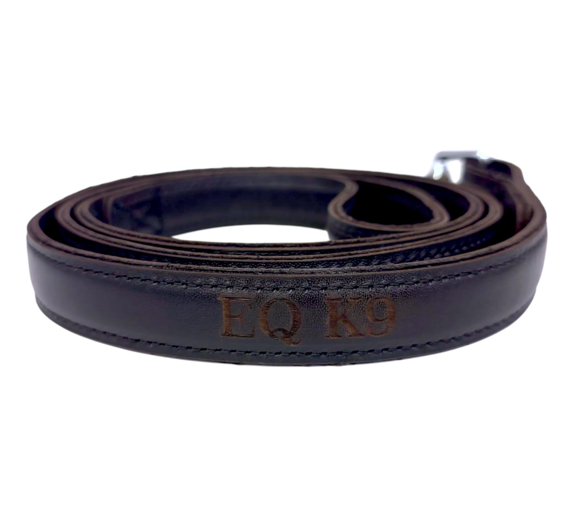 EQ K9 Dog Lead. 100% Real Leather Dog Leash with Strong Clasp for Dog Walking & Training, Suitable for Small Medium