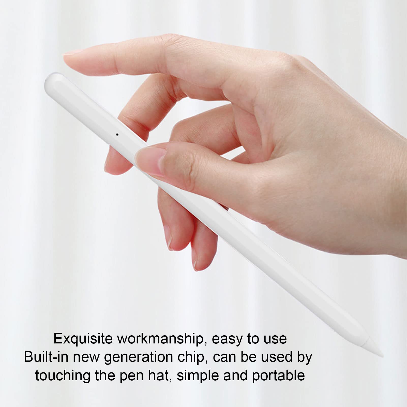 Lápiz Capacitivo para Tableta Lápiz óptico Magnético Recargable Fácil de Usar para Dibujar Grabación Aprendizaje Aleación de Aluminio Blanco para Tabletas
