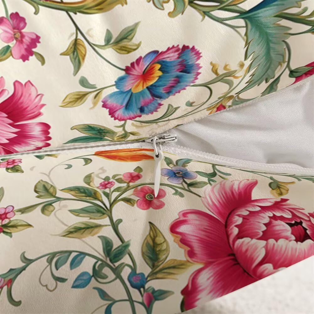 Federe Cuscini Divano 60x60 cm Federe Morbido Copricuscini Fiori in Velluto, 2 Pezzi Copri Cuscini per Divano Piante Quadrati Decorativi Federa Cuscino Boho per Camera da Letto Soggiorno (IU21)