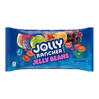 Jelly Beans 14 oz Bag, 5 Assorted Flavors Strawberry Orange, Blue Raspberry, Grape, Watermelon & Apple| Fuity Jelly Beans Perfect For Easter Or Any Occasion
