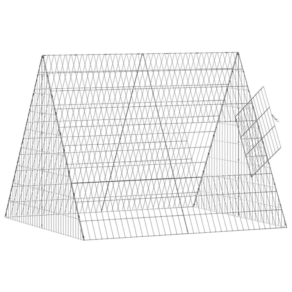 Jaula para conejos de acero galvanizado plateada, 110 x 100 x 85 cm, resistente a la intemperie, para exteriores, con rejilla estable como casa para roedores y conejera para jardín y balcón