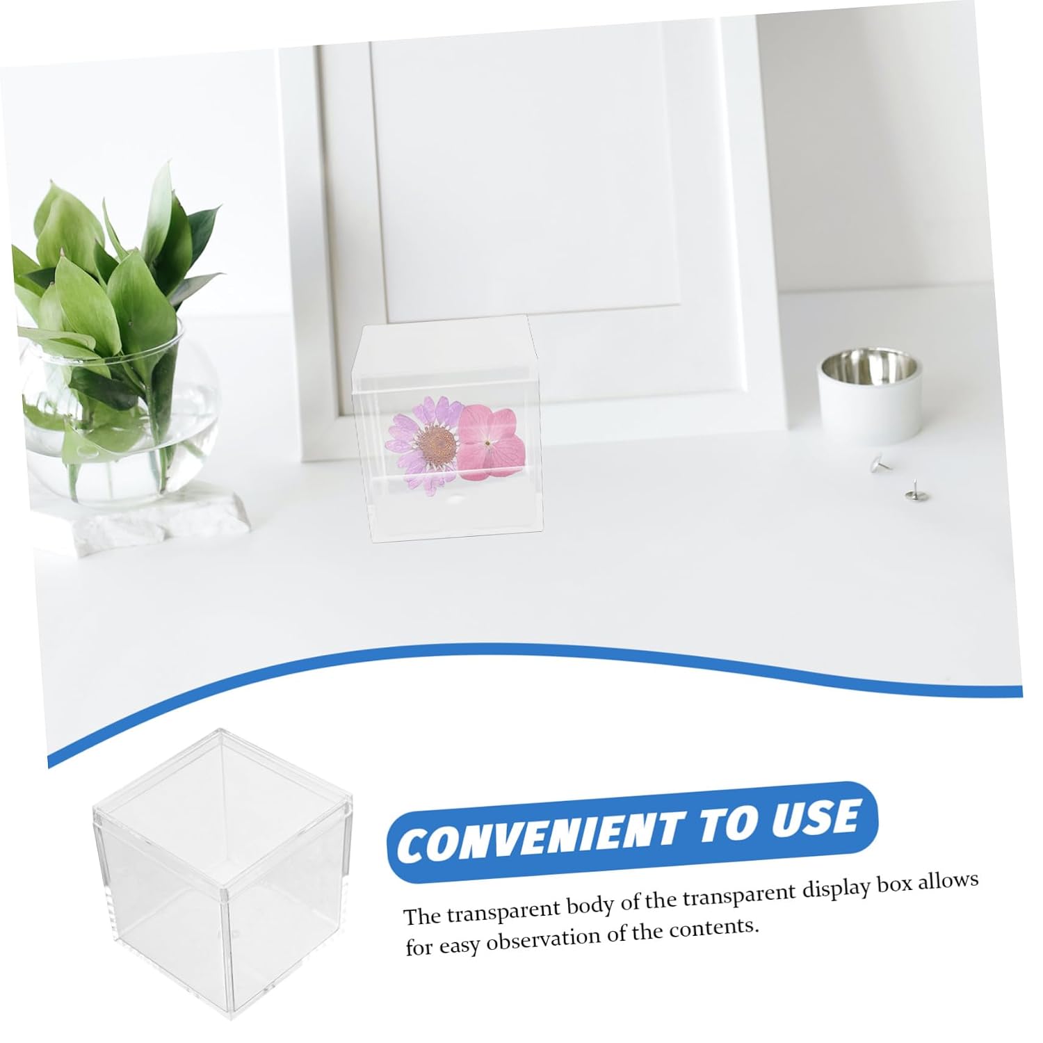 OUNONA 10pcs Specimen Showcase Box Plastic Storage Containers Lids Cube Storage for Minerals Crystals