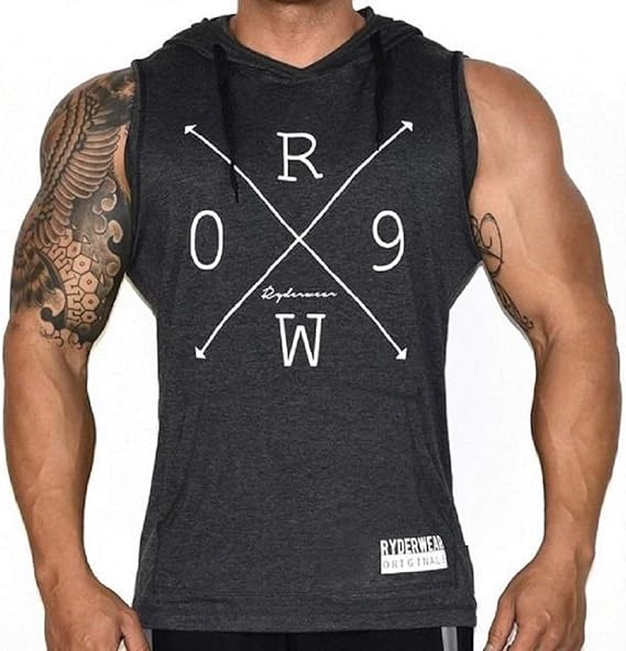 Amazon ノースリーブパーカー メンズ フード付き 袖なしパーカー ジム 筋トレ ボディビル フィットネス トレーニング スポーツ ウェア ベスト ダークグレー Xxl アクティブベスト 通販