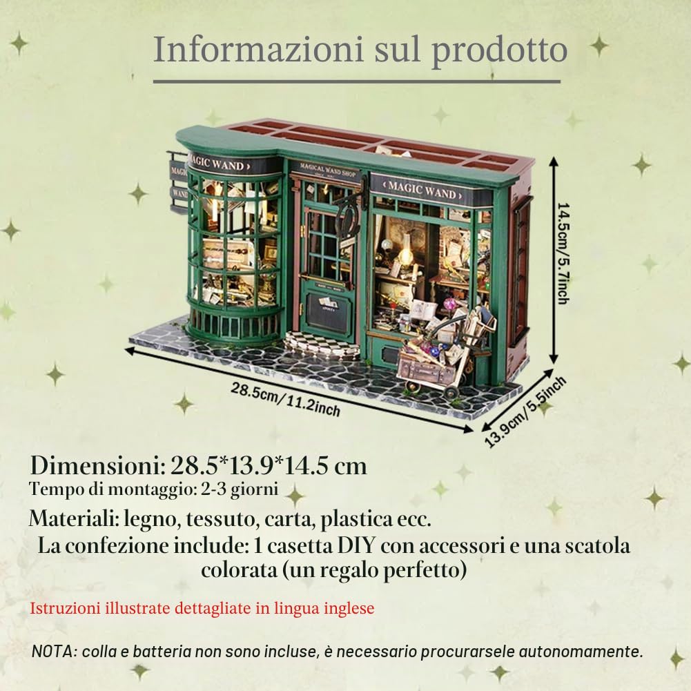 Magic Shop - Casa delle bambole con copertura antipolvere, kit di mobili per la casa delle bambole in miniatura, scala 1:24, regalo creativo per bambini, adolescenti, regalo di compleanno