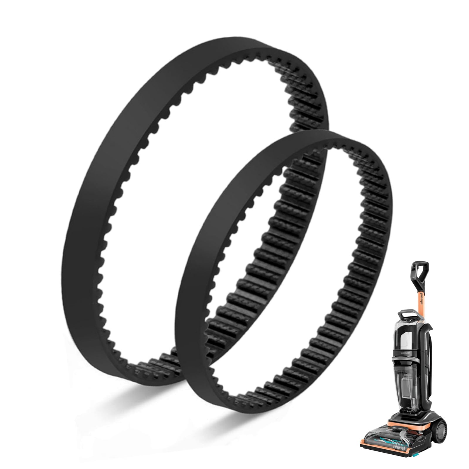 JEDELEOS Replacement Belt Set for Bissell 3432 3746 3428 34249 3513 Revolution HydroSteam Pet Carpet Vacuum Cleaner, Replace Parts 1635393 and 1634216
