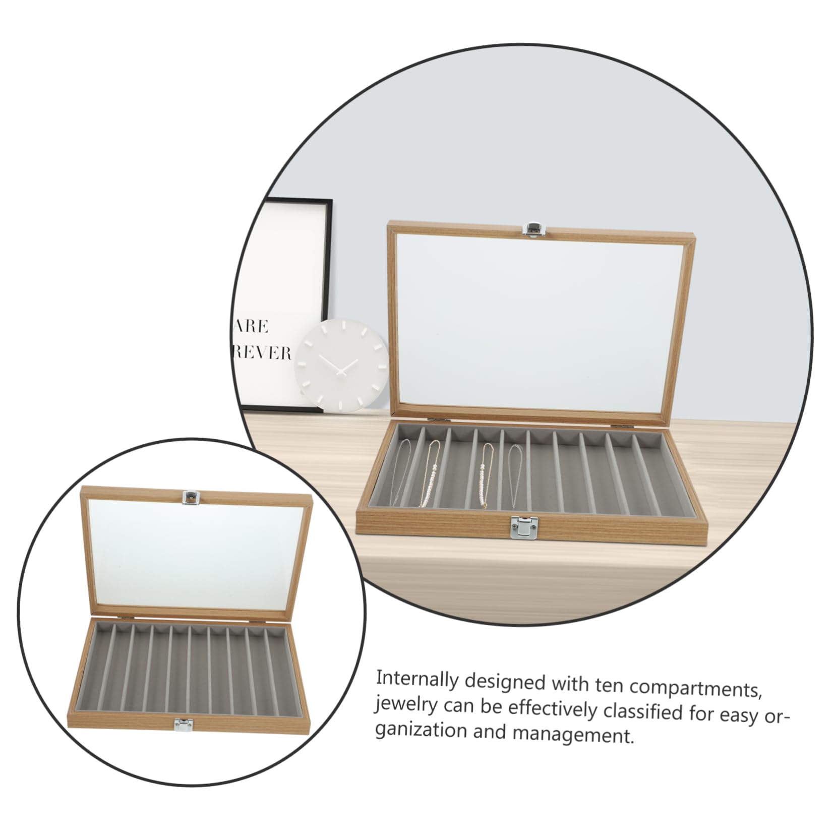 Alipis Caja de Almacenamiento de Joyas Transparente Tapa de Expositor de Collares y Pulseras Organizador para Anillos y Aretes para Joyas y Otras