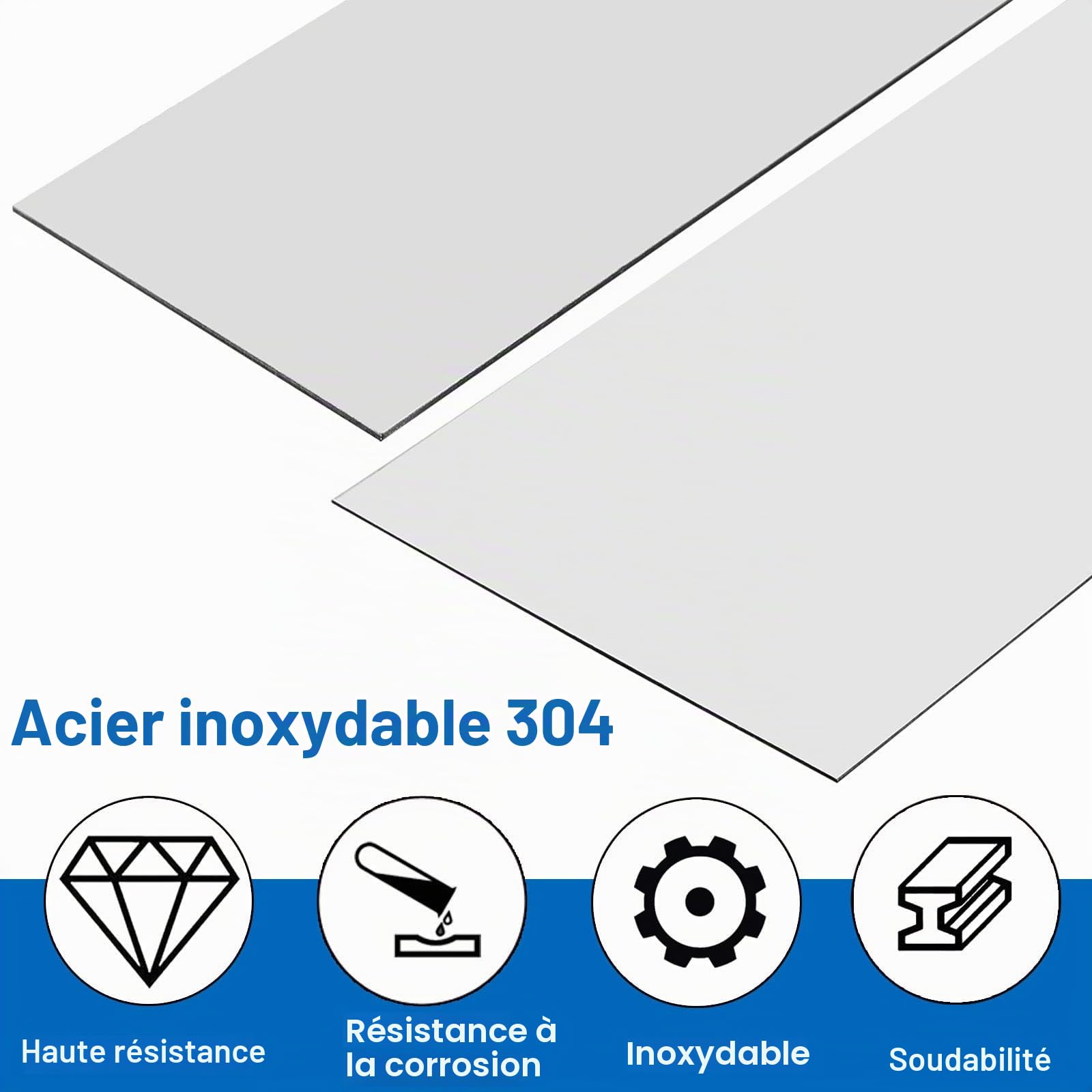 QUARKZMAN Cales En Acier Inoxydable 304, 12 Pouces x 1,5 Pouces x 0,024 Pouces Feuilles Métalliques Pour Remplissage Et Ajustement Plaque Métallique Plate Pour Remplissage 10Pcs