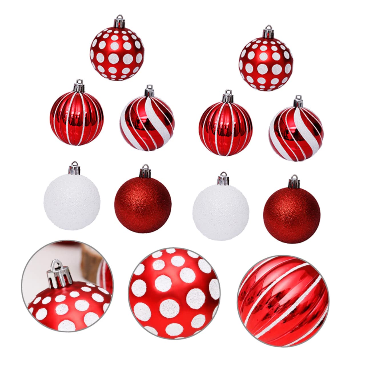 ABOOFAN 60 Pz Ciondolo Palla Di Natale Decorazioni Natalizie Da Appendere Addobbi Per L'albero Di Natale Decorazione Natalizia Decorazioni Per La Casa Di Natale Rosse Plastica Rosso